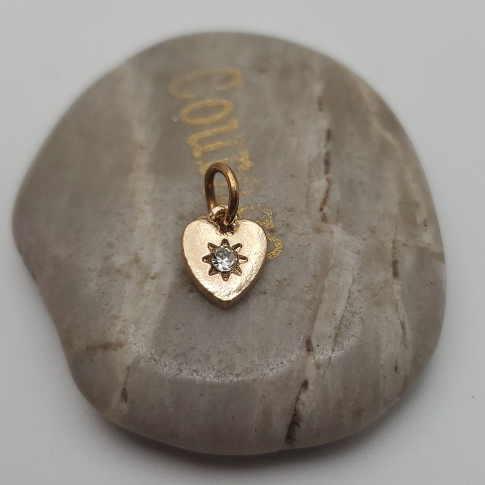 Sunrise sunset crystal heart charm‎ pendant